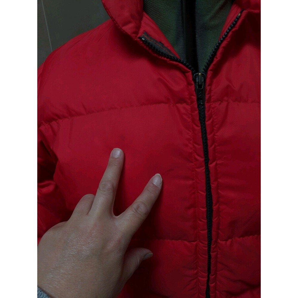 Vintage REI Red Puffer Jacket Goose Down Ski Party 70s Size L - Picture 8 of 15